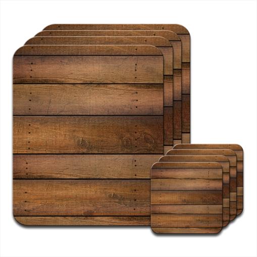 Cabin Wall Wood Lookalike Hardwood Coasters / Placemats eBay