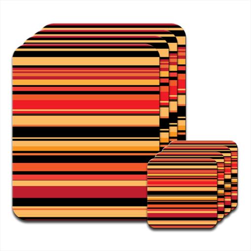 Modern Stripes Orange Hardwood Coasters / Placemats eBay